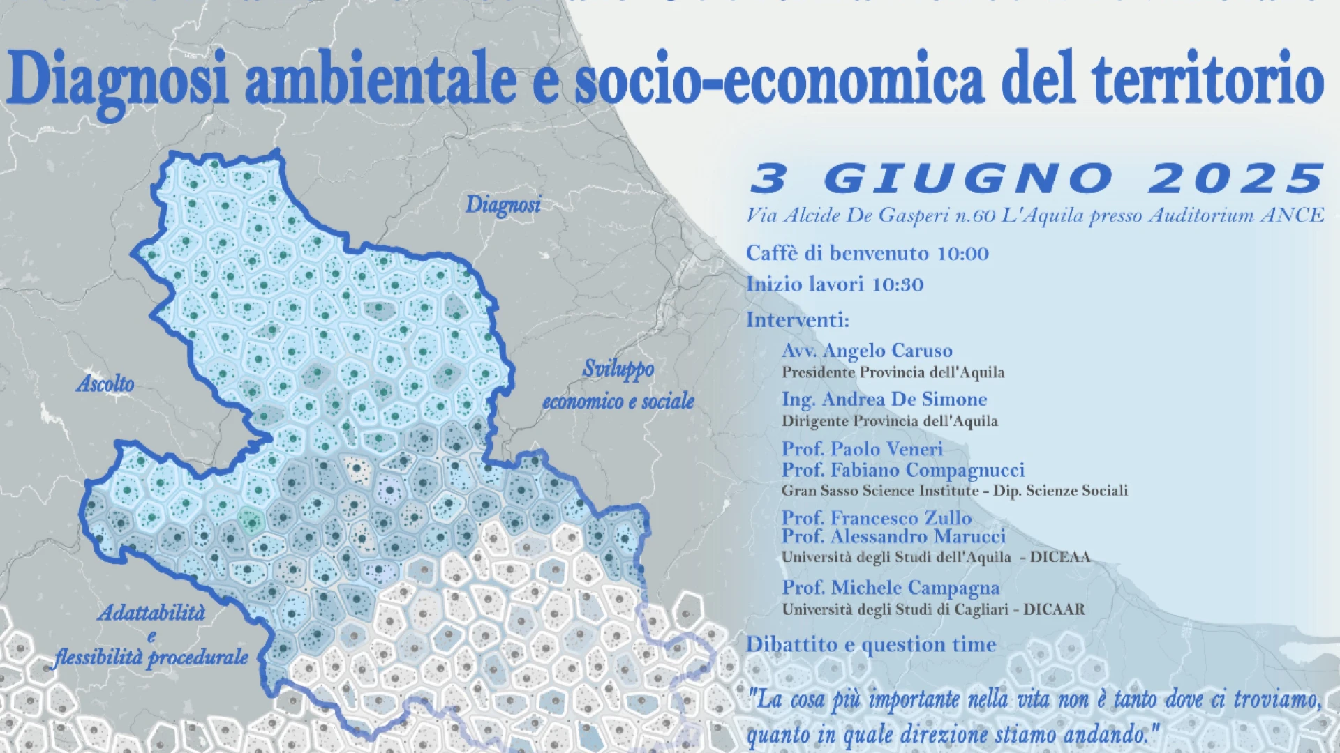 Verso un nuovo piano territoriale. La Provincia dell’Aquila presenta i primi risultati.